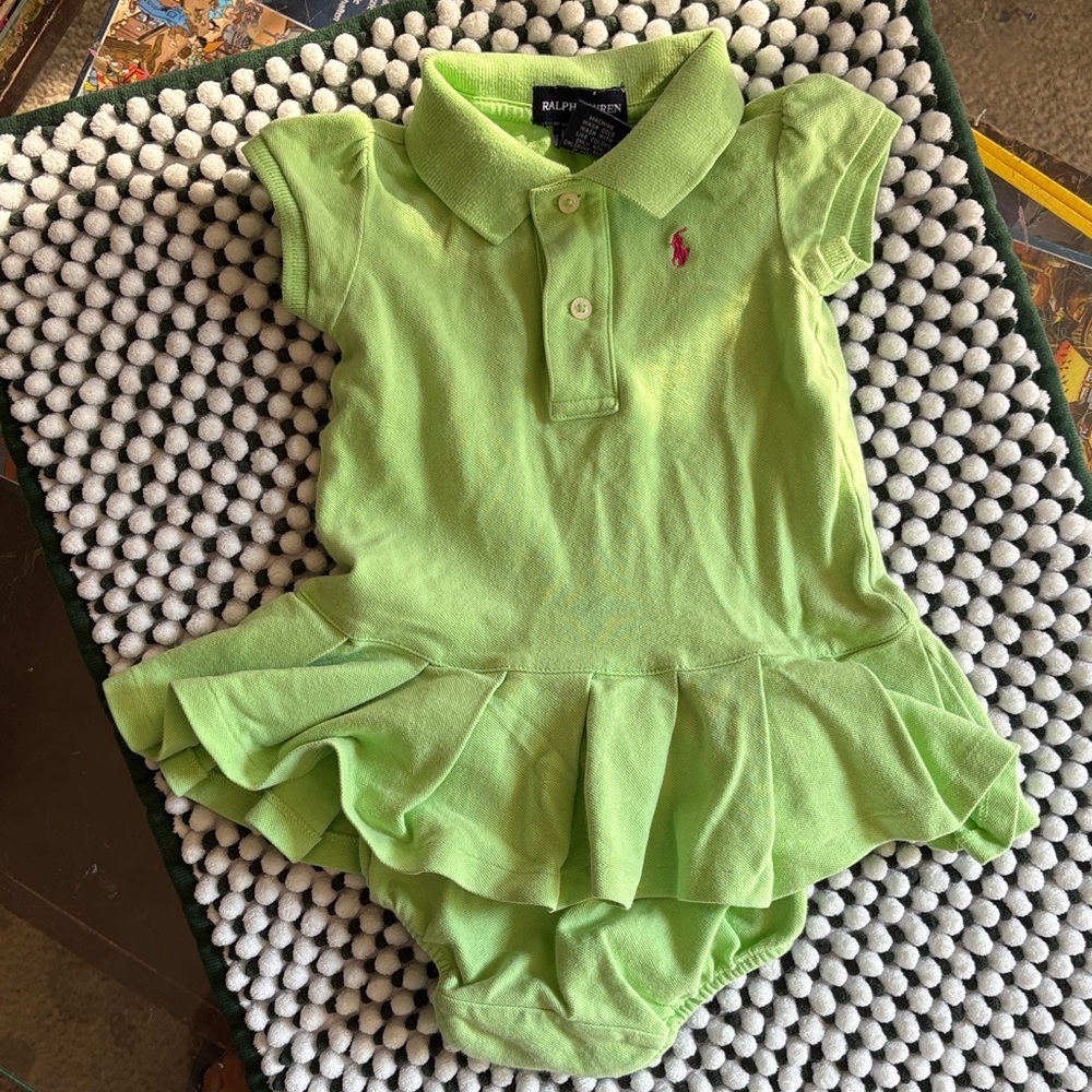 Ralph Lauren Lime Green Polo Dress Set for Kids - Picture 5 of 5